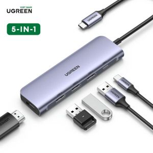 Bộ chuyển đổi Type C ra 3 cổng USB 3.0+ HDMI + tích hợp nguồ PD Ugreen 50209