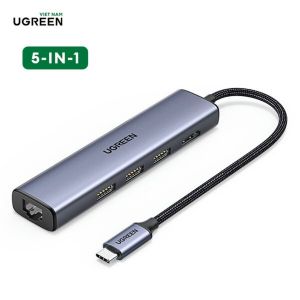 Bộ chuyển đổi Type C sang 3 × USB3.0 + HDMI + RJ45 Ugreen 20934