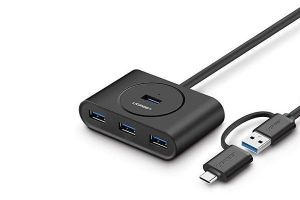 Bộ chia cổng USB 3.0/ Type C sang 4 cổng USB 3.0 UGREEN 40850 – Tốc độ truyền lên đến 5Gbps, đèn led hiển thị hoạt động