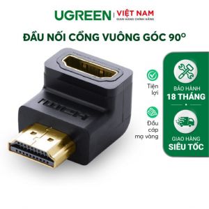 Đầu nối cổng HDMI male sang HDMI female vuông góc 90 độ BẺ XUỐNG UGREEN 20109 Hàng phân phối chính hãng – Bảo hành 18 tháng